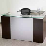 Napa Reception Desk with Metallic Modesty Panel (Java)